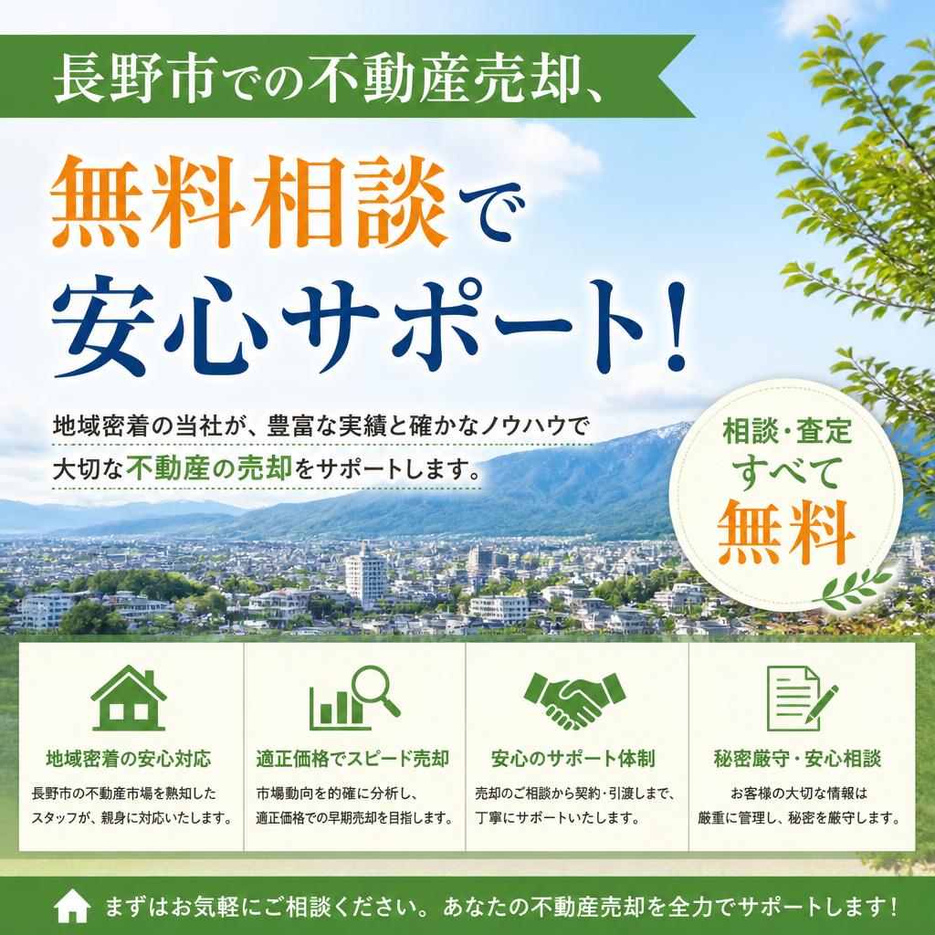 長野市での不動産売却、無料相談で安心サポート！