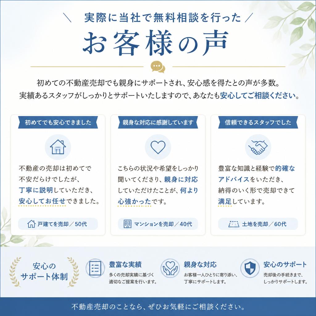 お客様の声：安心の無料相談体験